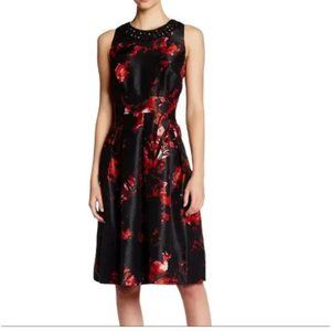 Elegant Sangria dress. Like new, plus size 18W. jeweled neckline, zip up